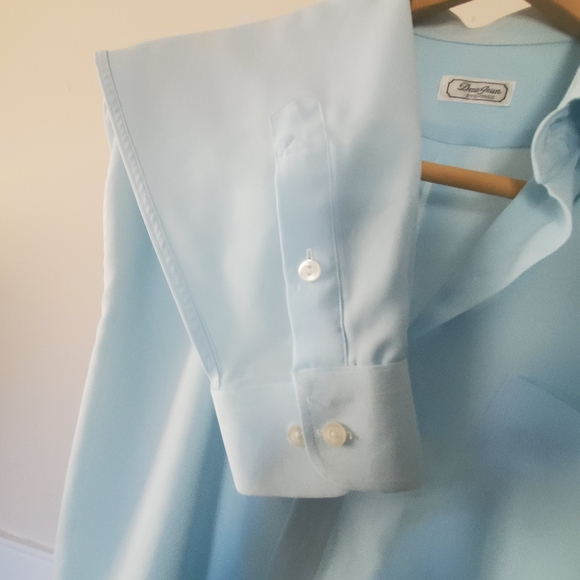 Vintage button down dress shirt light blue men's wear - Picture 3 of 8